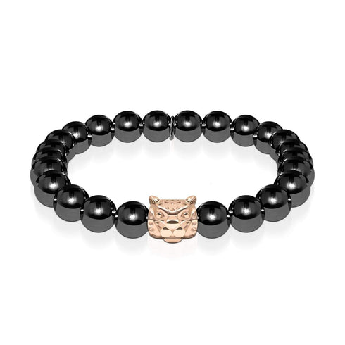 Leopard | Gunmetal & 18k Rose Gold | Crystal Cat